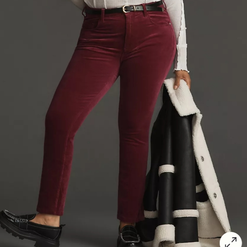 Pilcro Skinny Corduroy High-Rise Jeans Mulberry Red